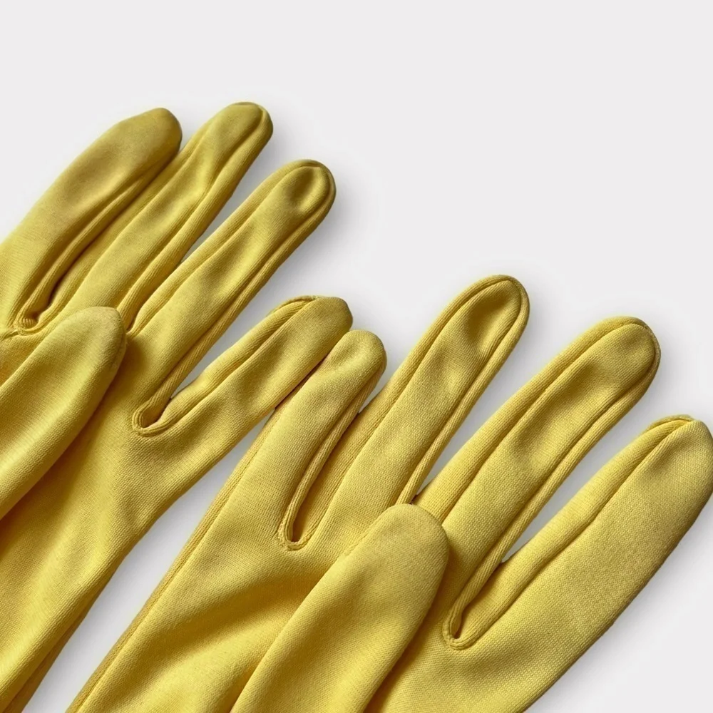 Vintage 60s Long Yellow Evening Gloves Size 7